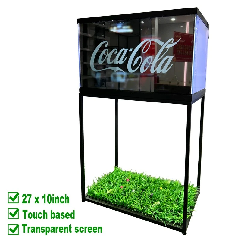27 x 10 Metal Stand Touch Screen Trasparente