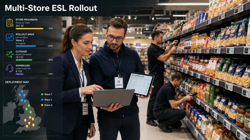 Pianu d'Etichetta Elettronica di Scaffale per u Retail Multi-Store