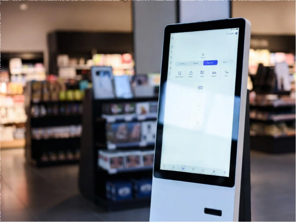 U Kiosk di Monitor Touchscreen Enhance Shopping Interattivu