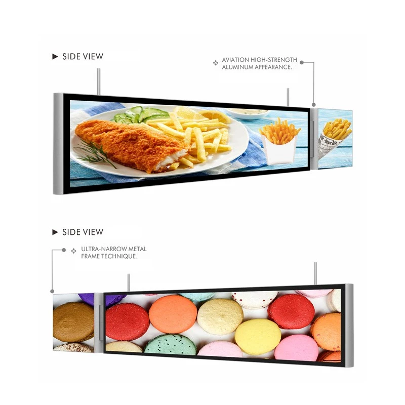 49 INCH LCD Bar Display SCREEN With Light Box -two Screens Connected